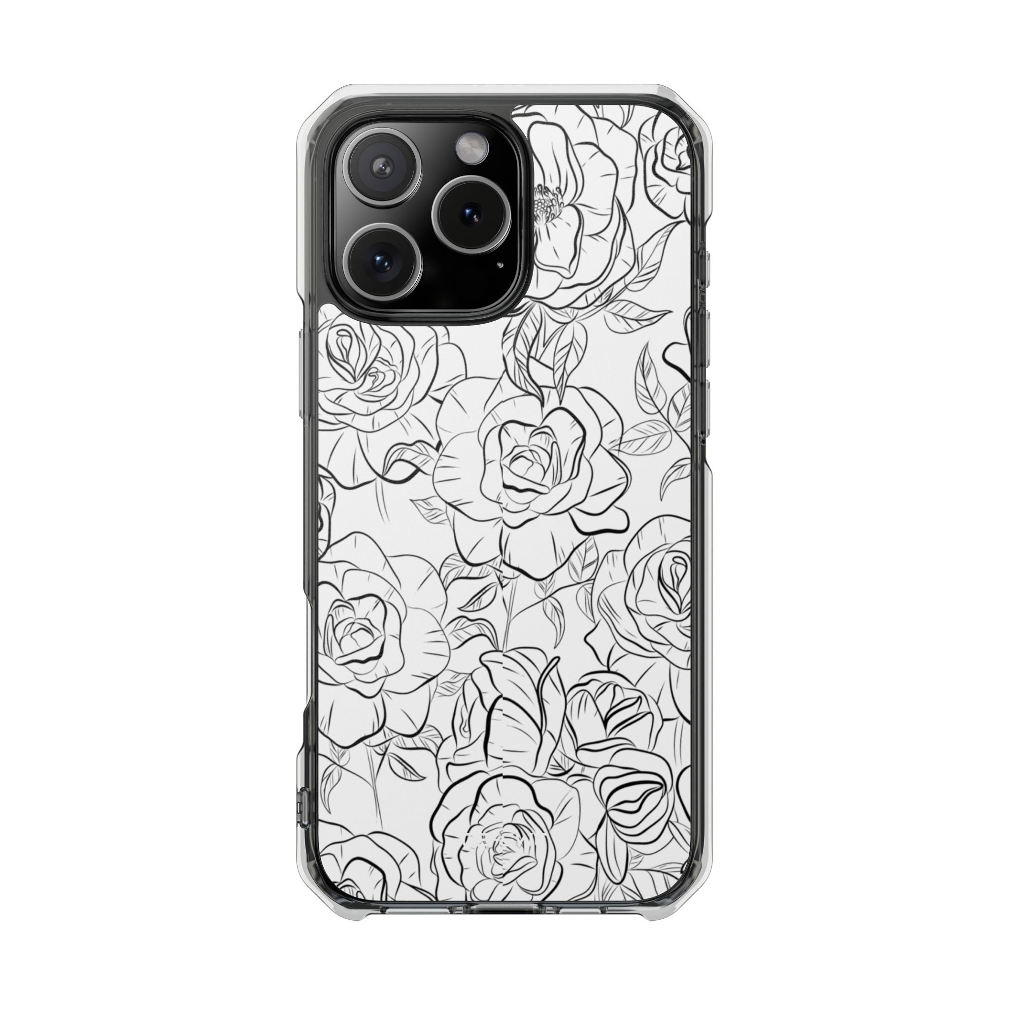 Intricate Rose Sketches iPhone Case - Impact