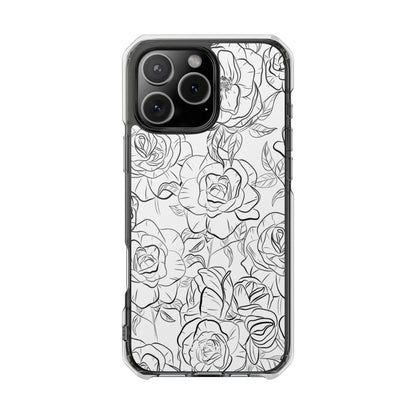 Intricate Rose Sketches iPhone Case - Impact