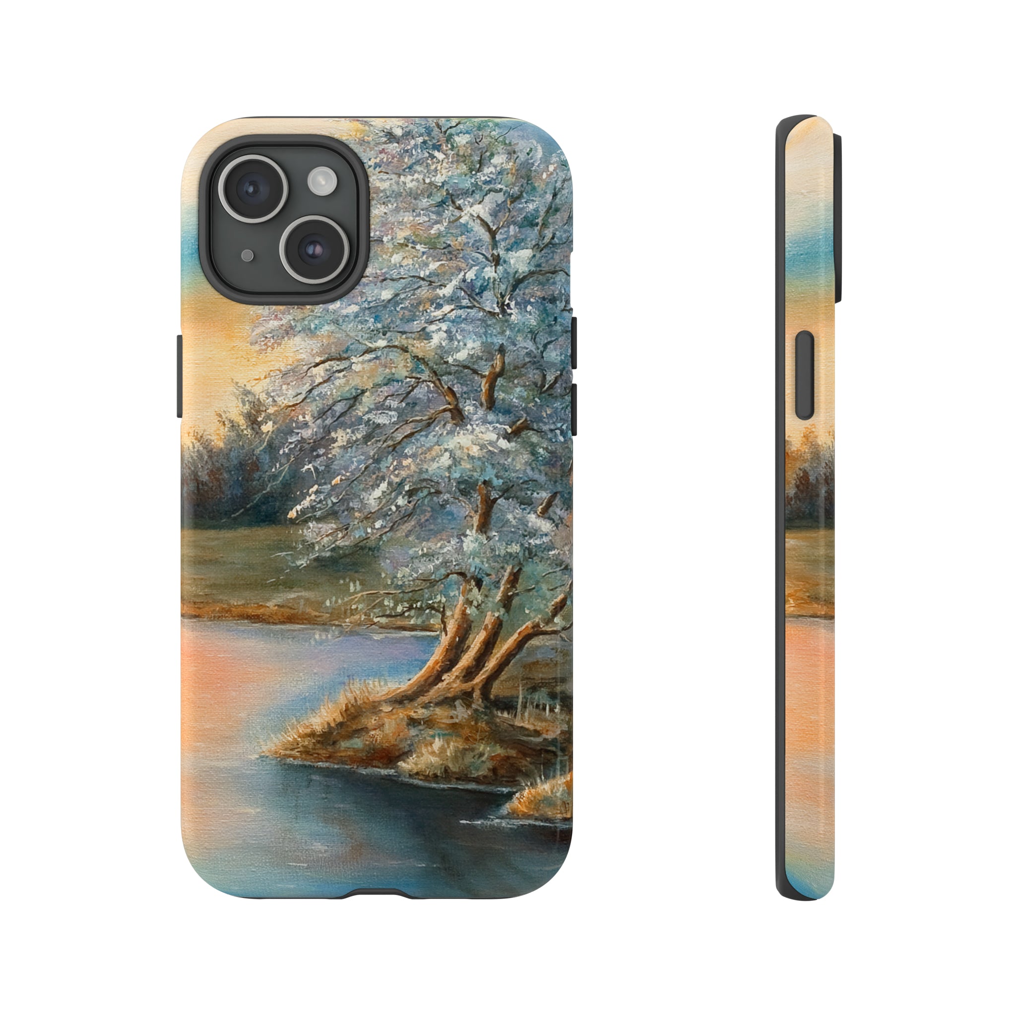 Oil Panting - Sunset on the lake - Protective Phone Case