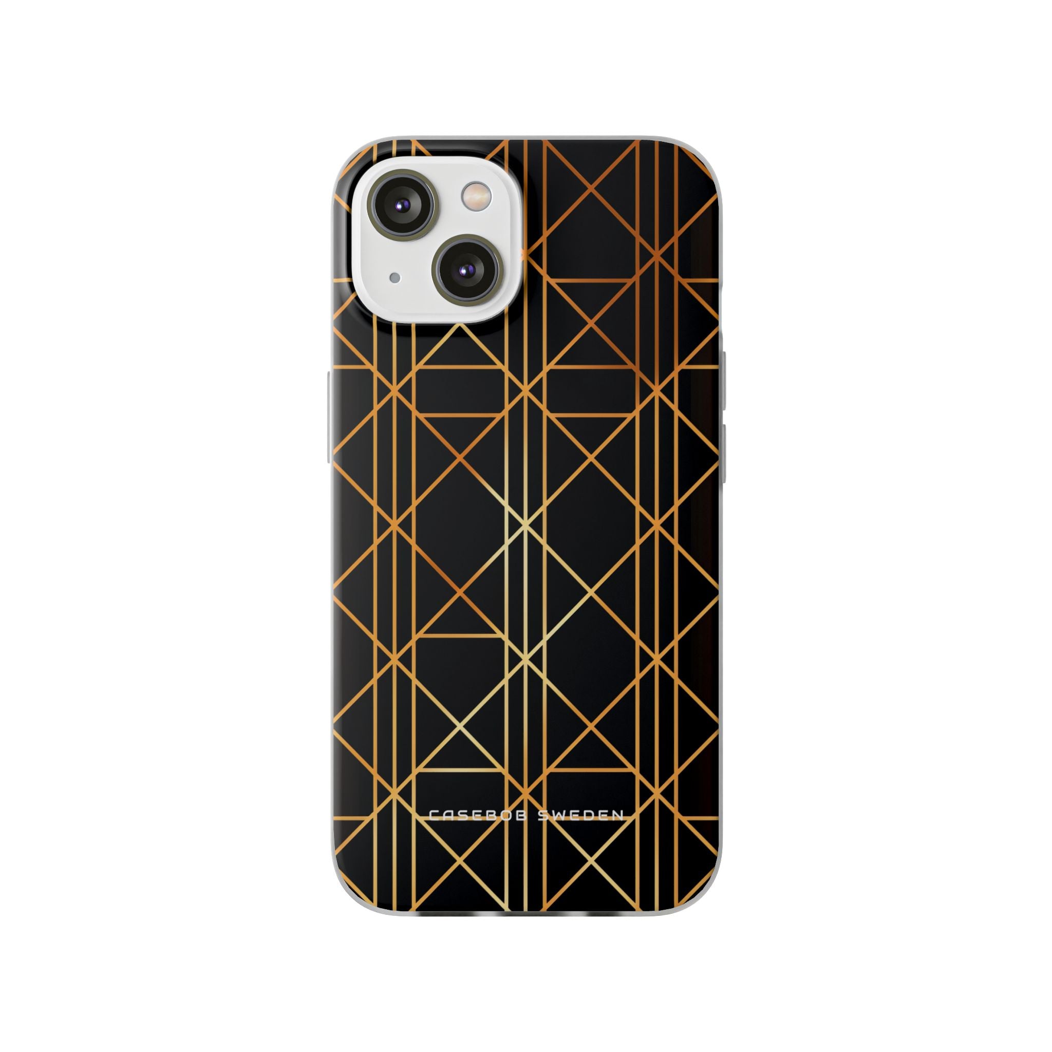 Goldene geometrische Eleganz iPhone 14 - Flexi-Telefonhülle