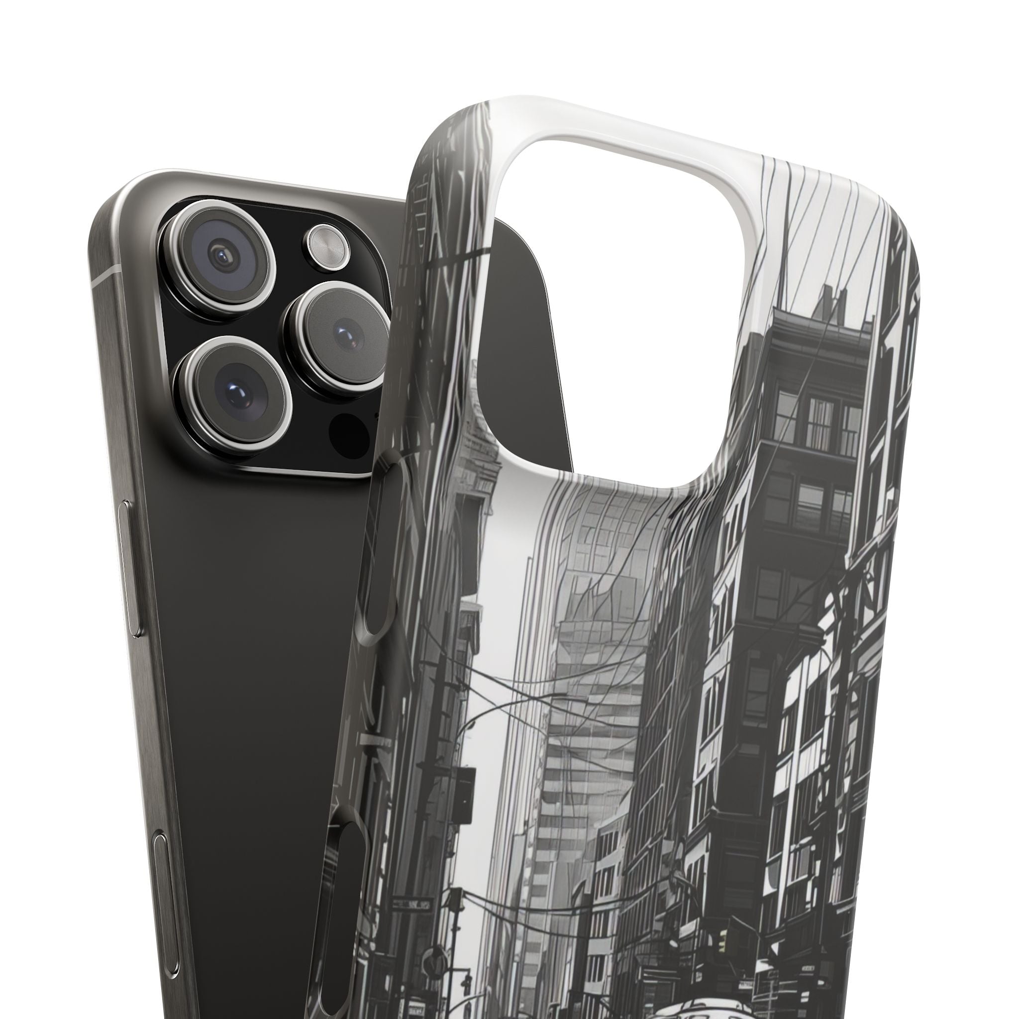 Urban Cityscape Line Perspective iPhone 16 - Slim Phone Case