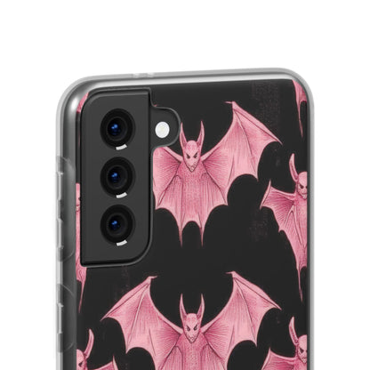 Gothic Pink Bats Aflame Samsung S21 - Flexi Phone Case