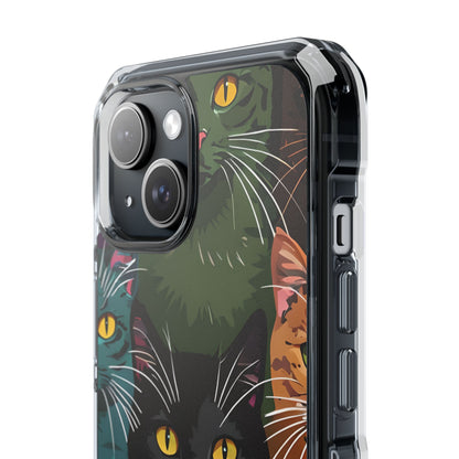 Cat Grid Teal iPhone 15 Case - Impact