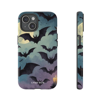 Glowing Bat Swarm iPhone 15 Case - Tough
