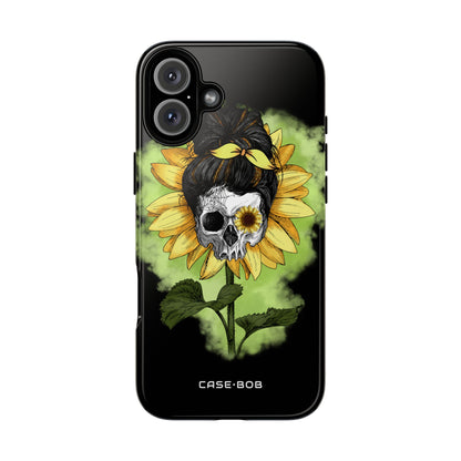 Sunflower Skull iPhone 16 Plus Case - Tough