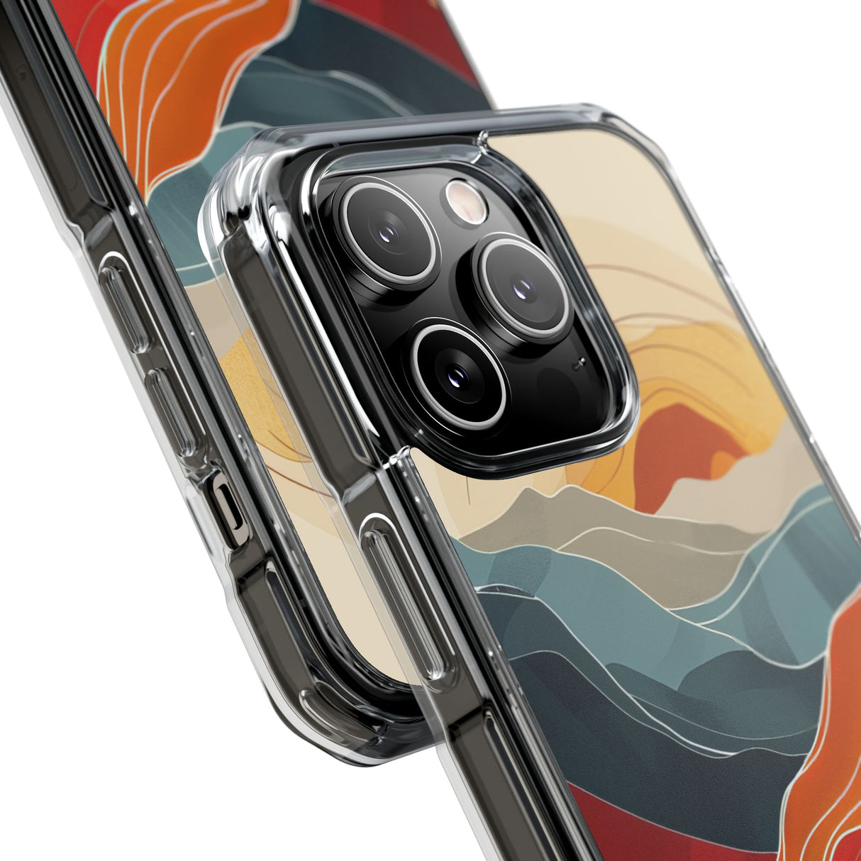 Sunset Waves – Handyhülle für iPhone (Clear Impact – Magnetisch)