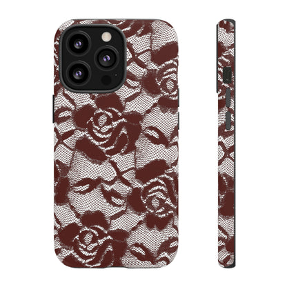 Red Lace Gothic Flower - Protective Phone Case