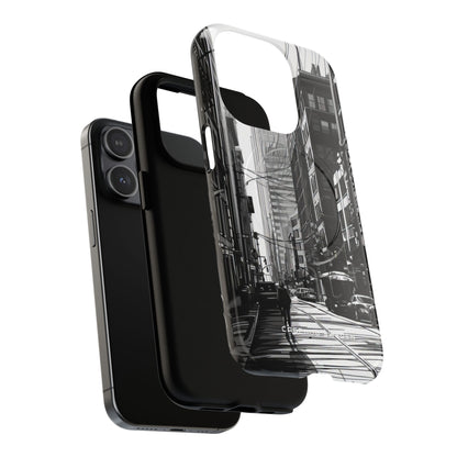 Urban Cityscape Line Perspective iPhone 15 | Tough+ Phone Case