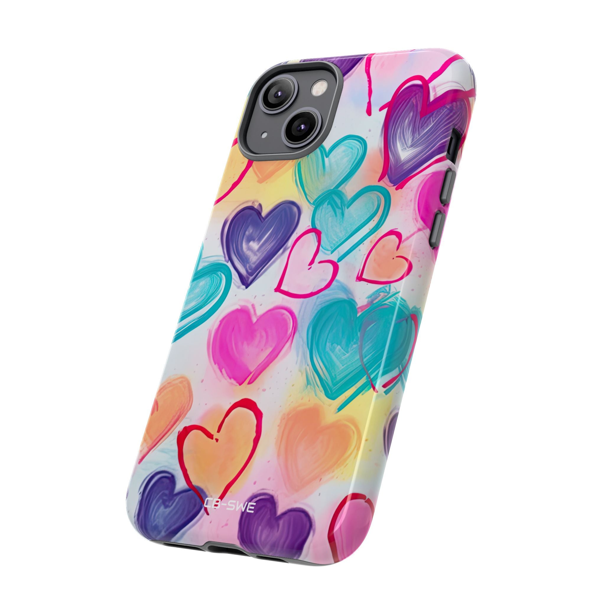 Hearts Dance Playfully - iPhone Case