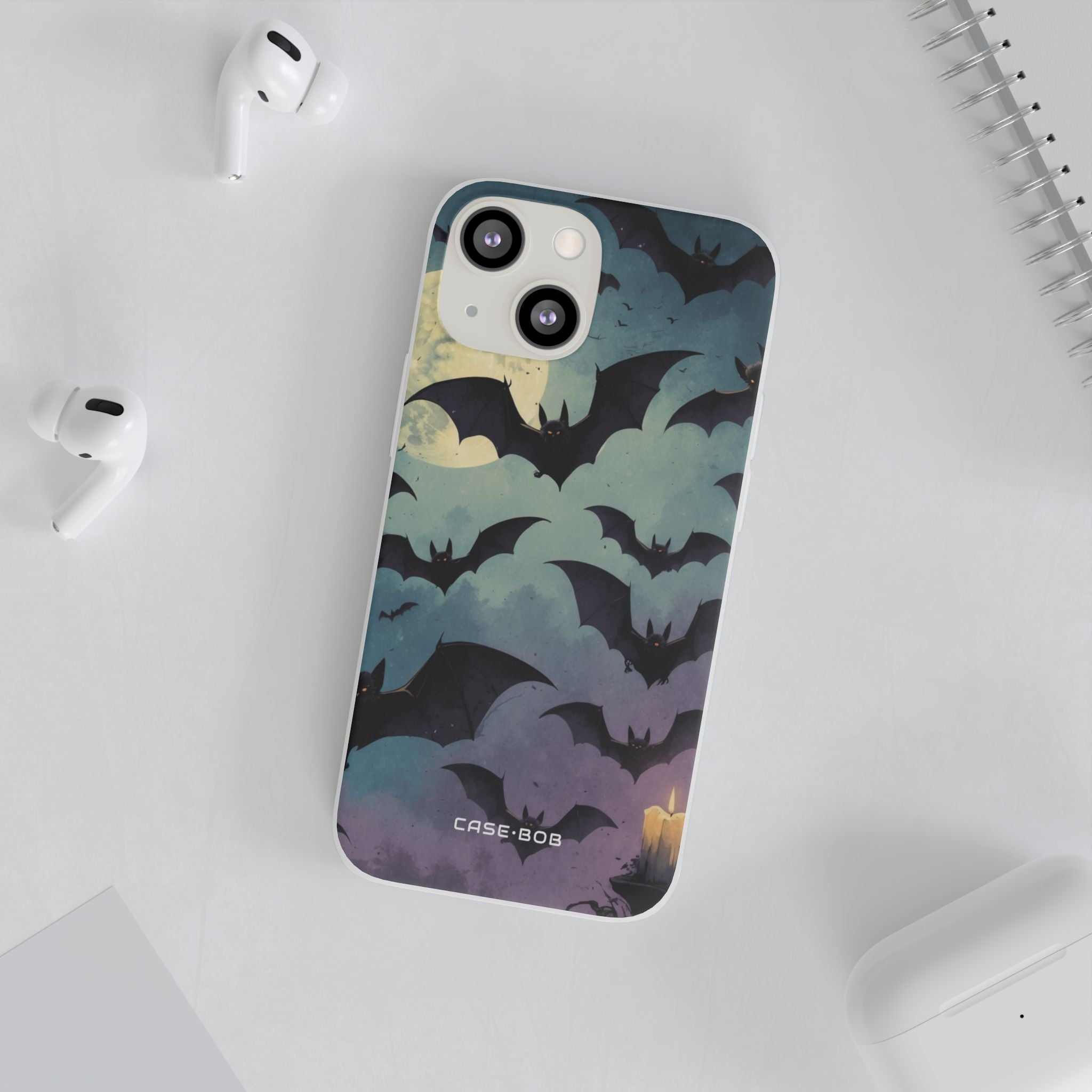 Glowing Bat Swarm iPhone 13 mini Case - Soft