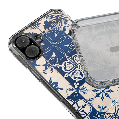 Ornate Blue Tiles iPhone 16 - Impact Clear+