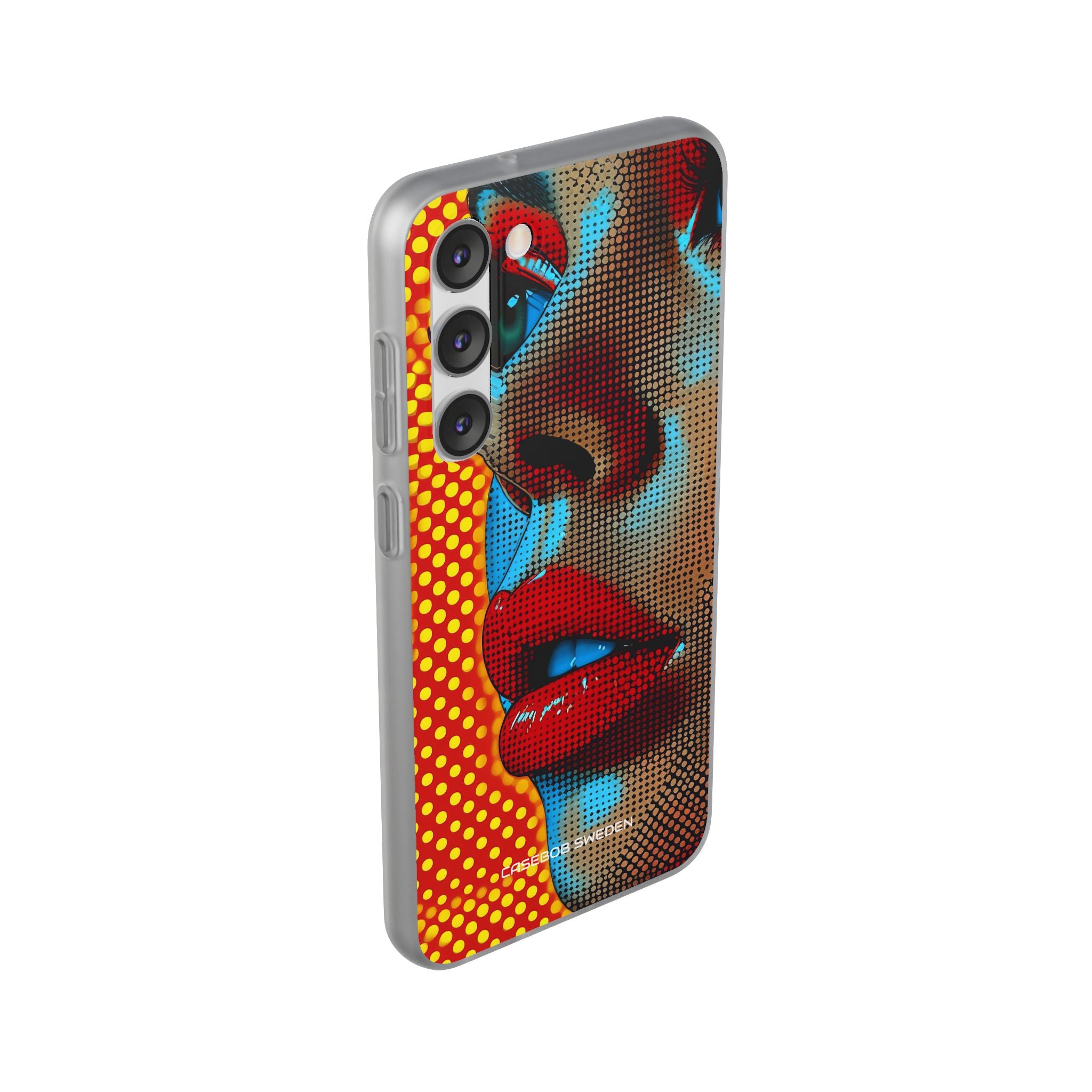 Yellow Red Pop Art Portrait - Flexi Samsung S23 Phone Case