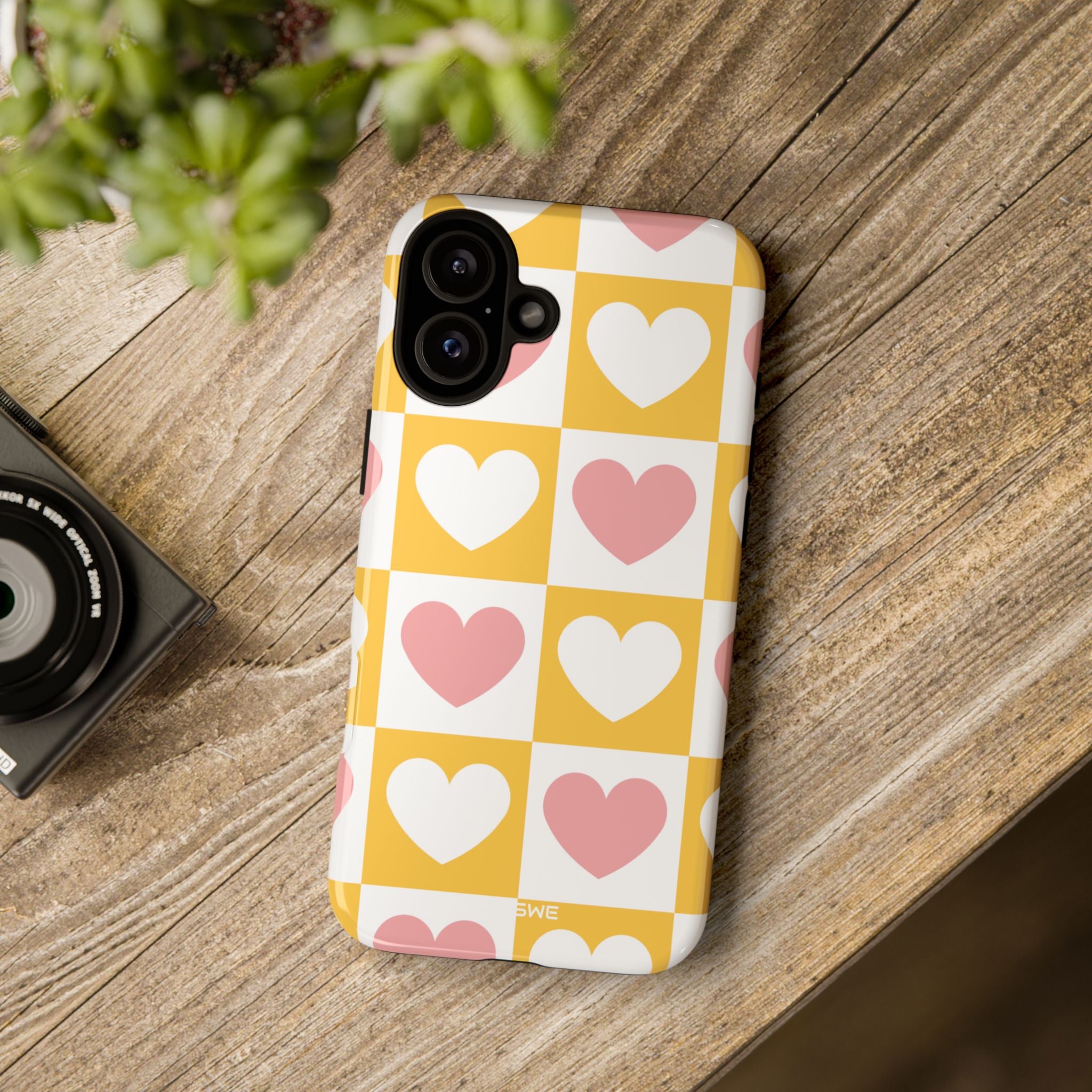 Heart Grid Harmony - iPhone Case