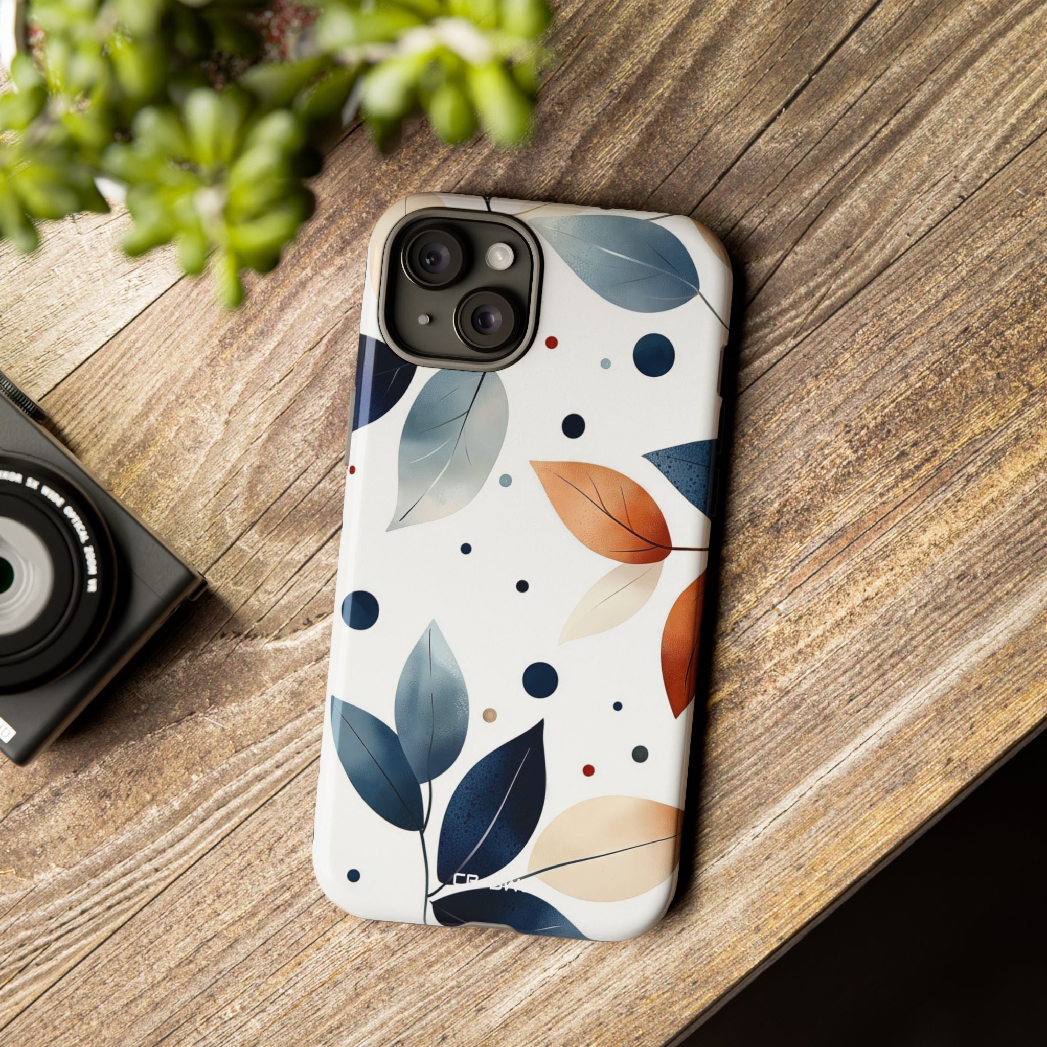 Leaves And Circles - iPhone Case