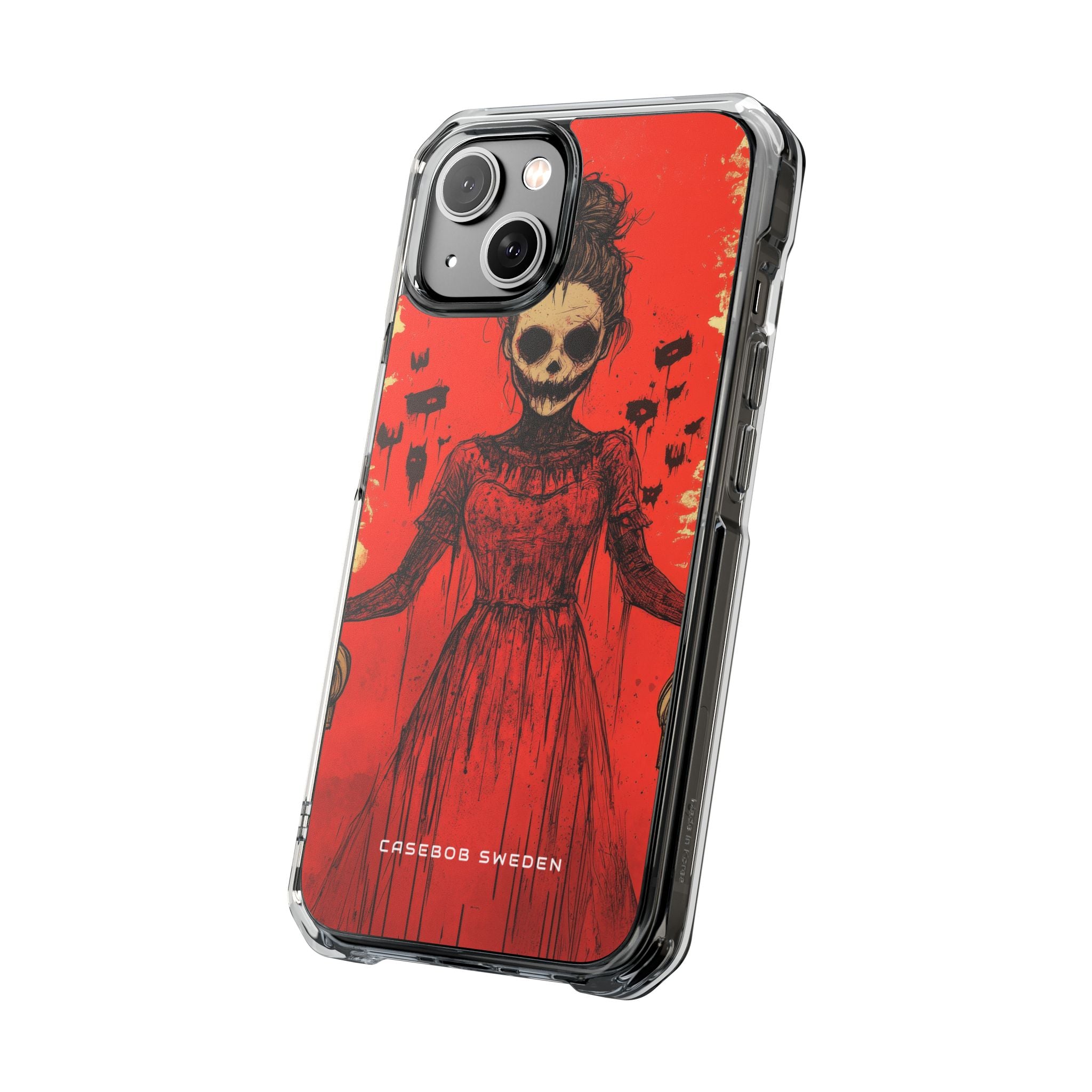 Haunting Scarlet Descent iPhone 14 - Clear Impact Phone Case