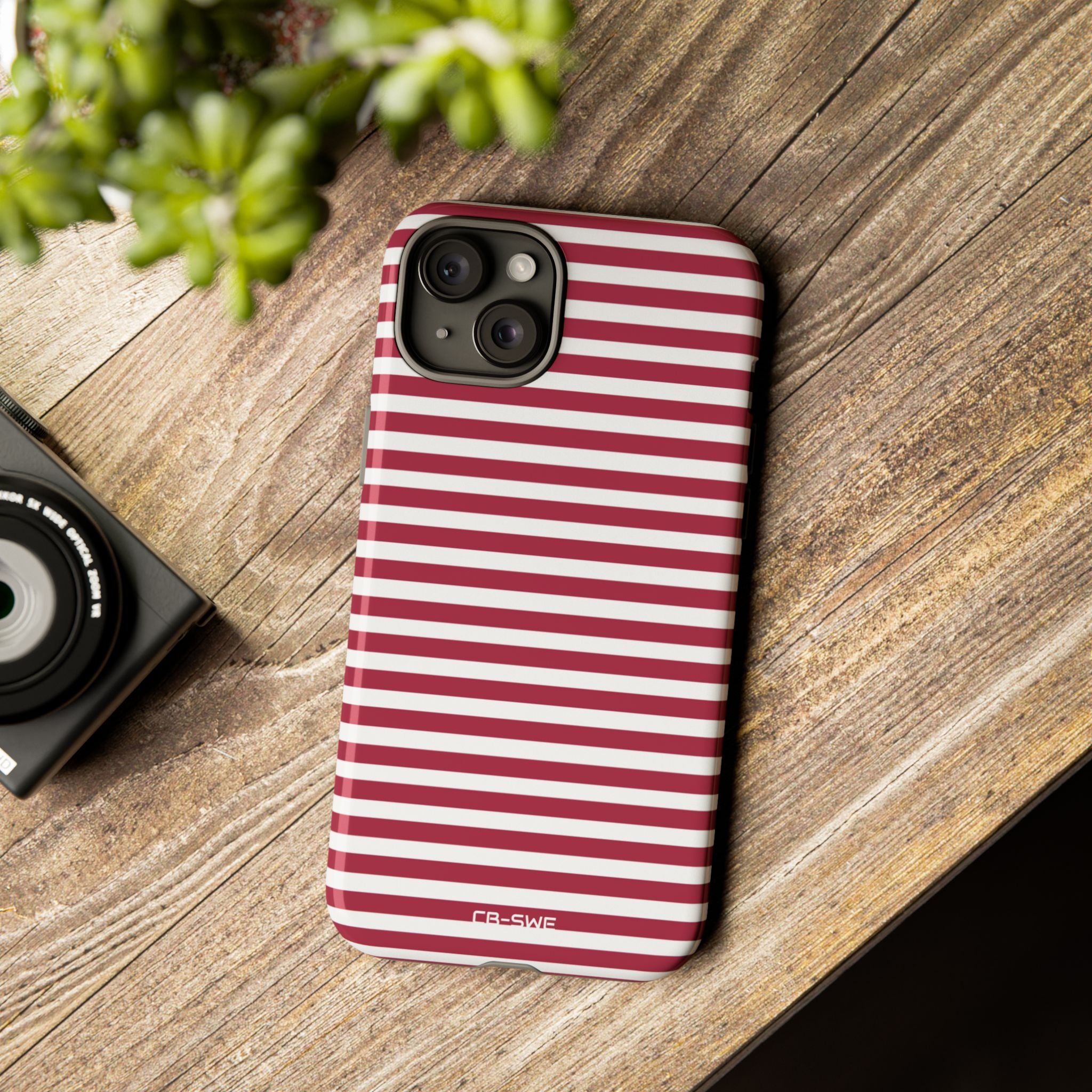 Crimson Stripes Flow - iPhone Case