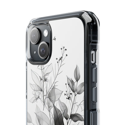 Veined Leaves Gray iPhone 15 Plus Case - Impact