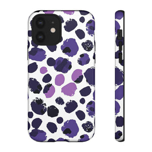 Purple Dots Abstract Minimal Case - Protective Phone Case