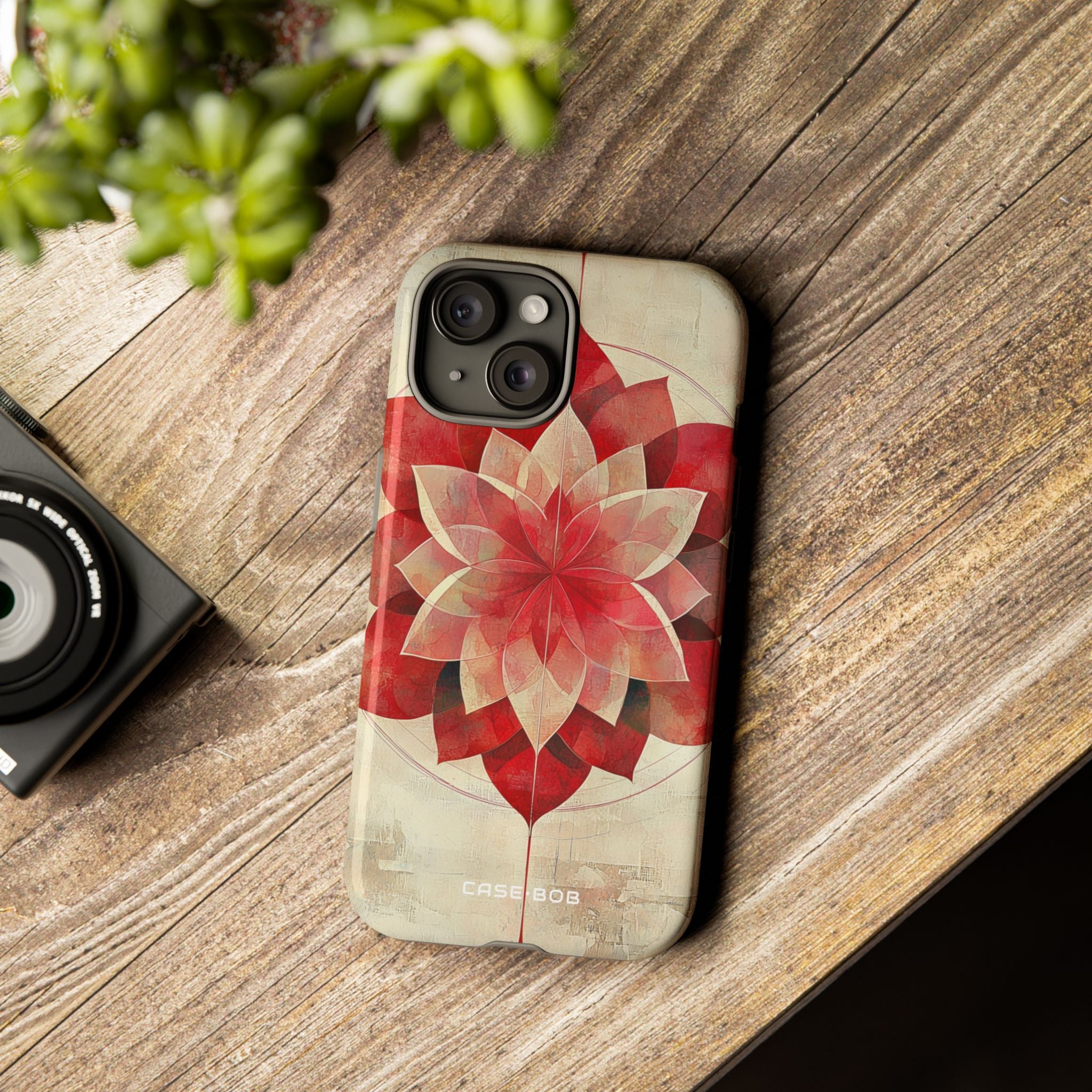 Crimson Bloom iPhone 15 Case - Tough