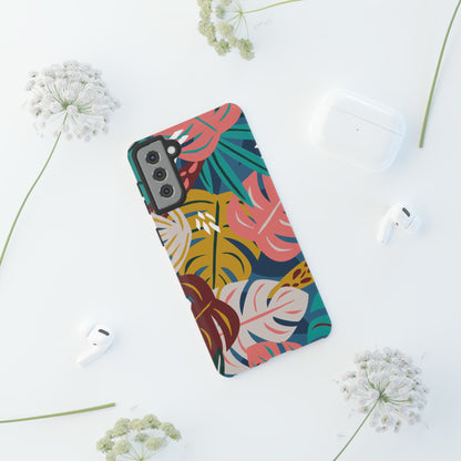 Tropical Leaf Mono - Protective Phone Case