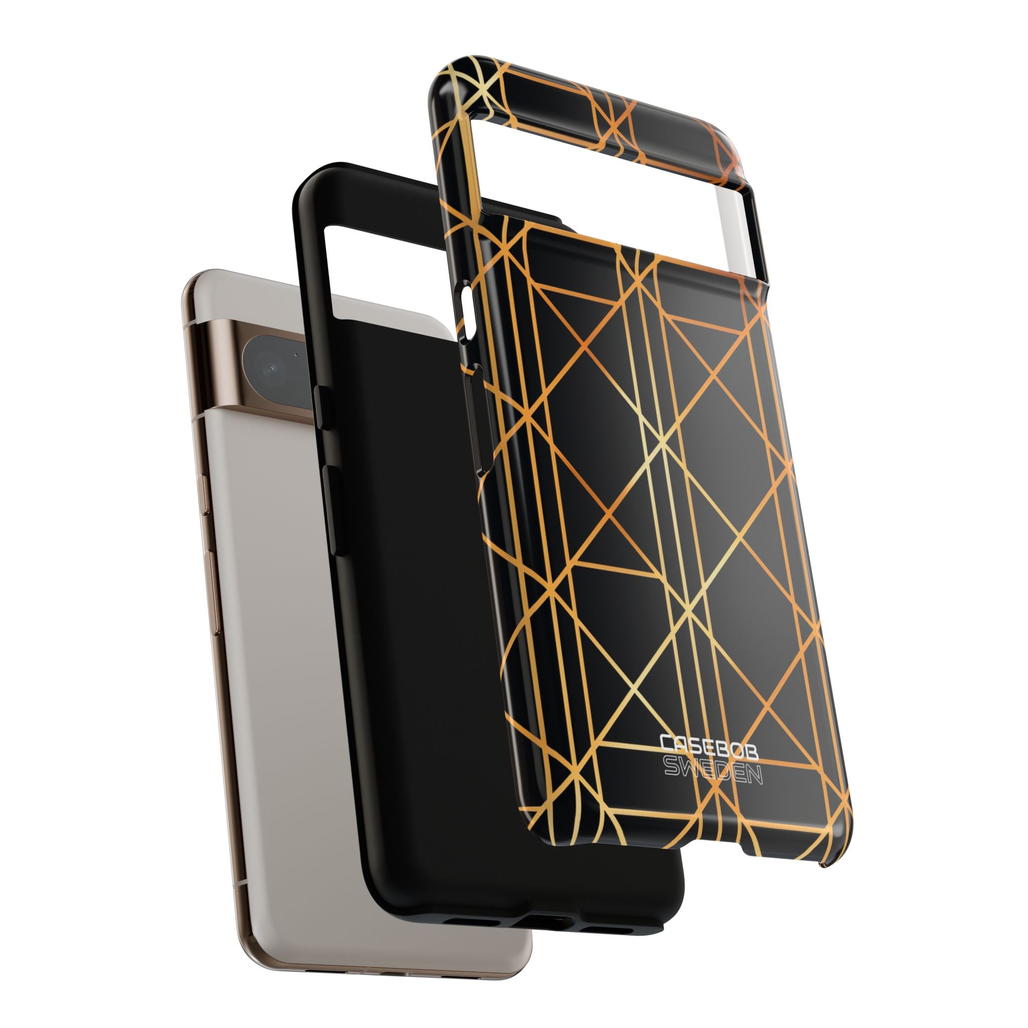 Golden Geometric Elegance Google Pixel 8 - Tough