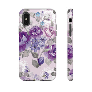 Beautiful vintage purple flower iPhone case - Protective Phone Case