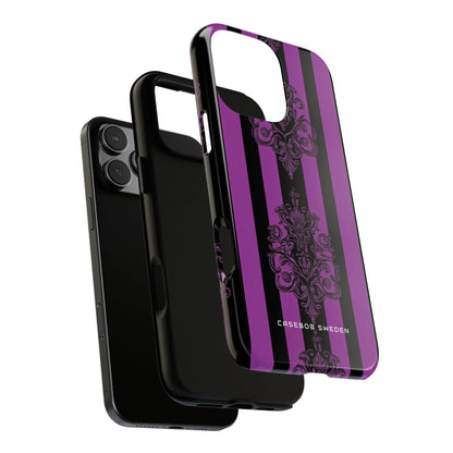 Gothic Elegance with Vertical Stripes and Ornamental Motifs iPhone 16 - Tough Phone Case