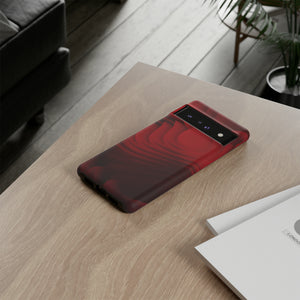 Red Center Waves - Protective Phone Case