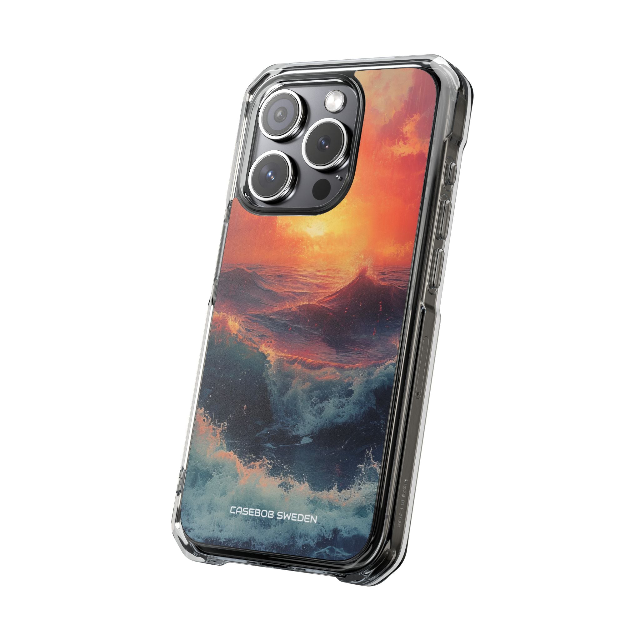 Ocean Sunset Waves - Clear Impact iPhone 15 Phone Case