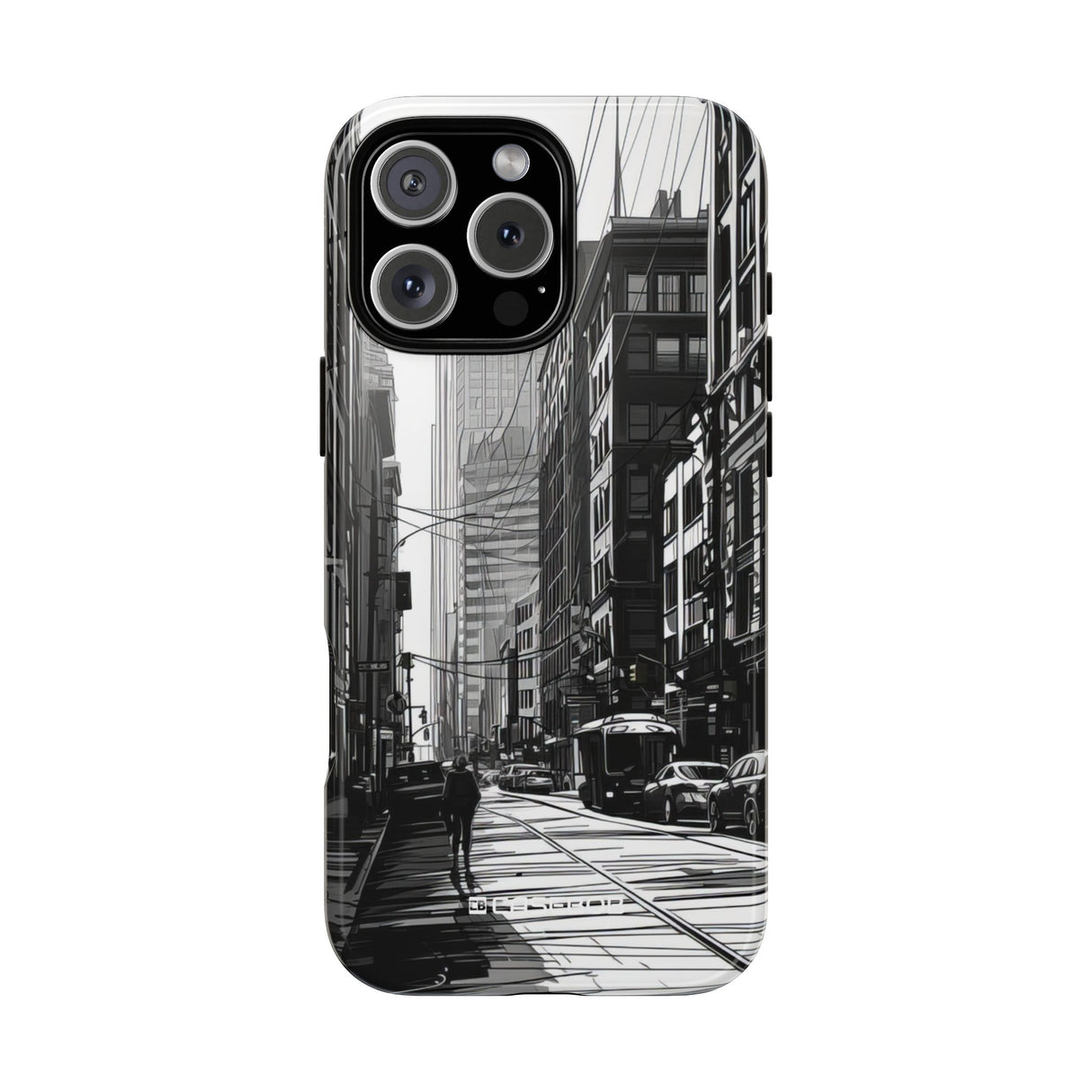 Urban Echoes: Monochrome Cityscape - for iPhone 16