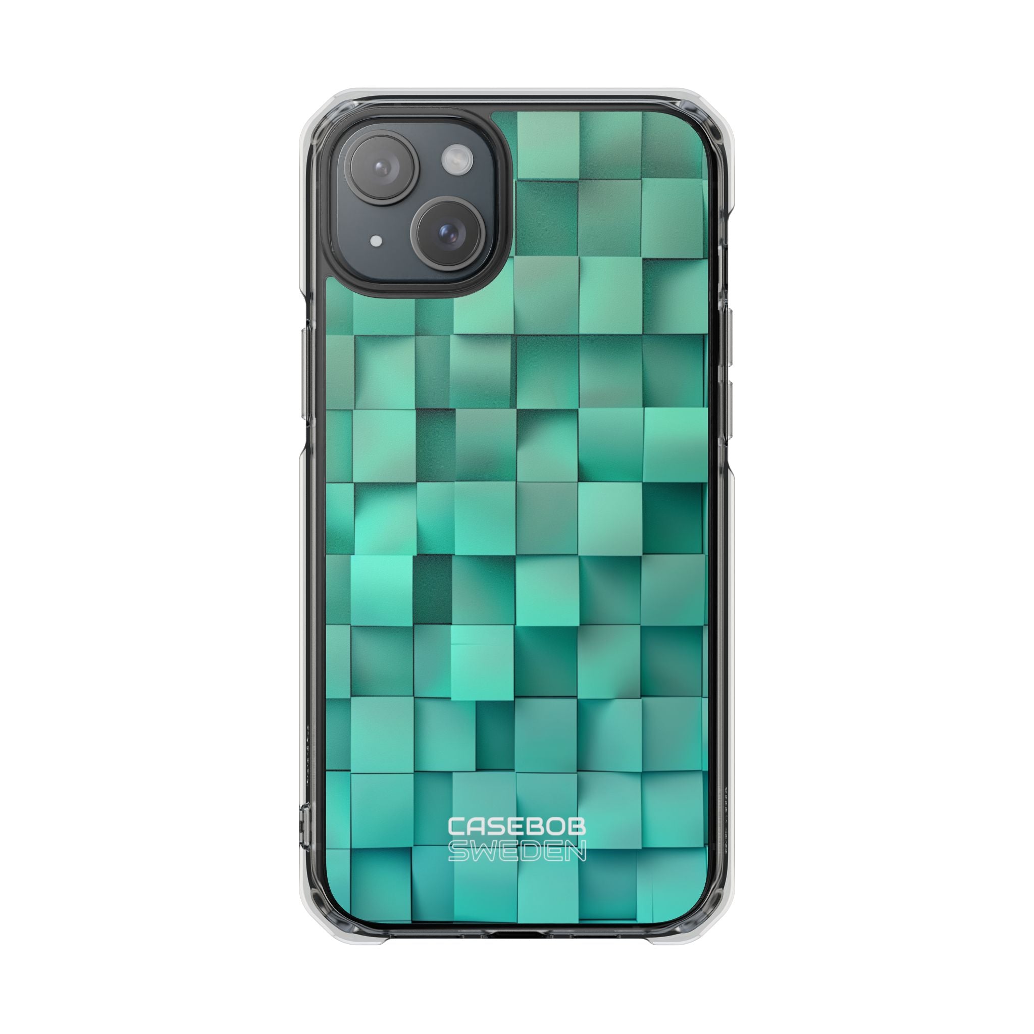 Folded Blue Squares iPhone 15 - Impact Clear+