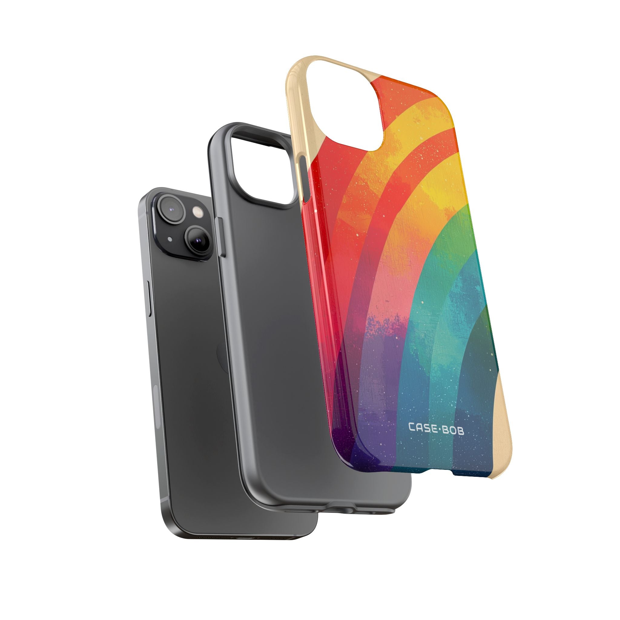 Textured Rainbow Arc iPhone 14 Plus Case - Tough