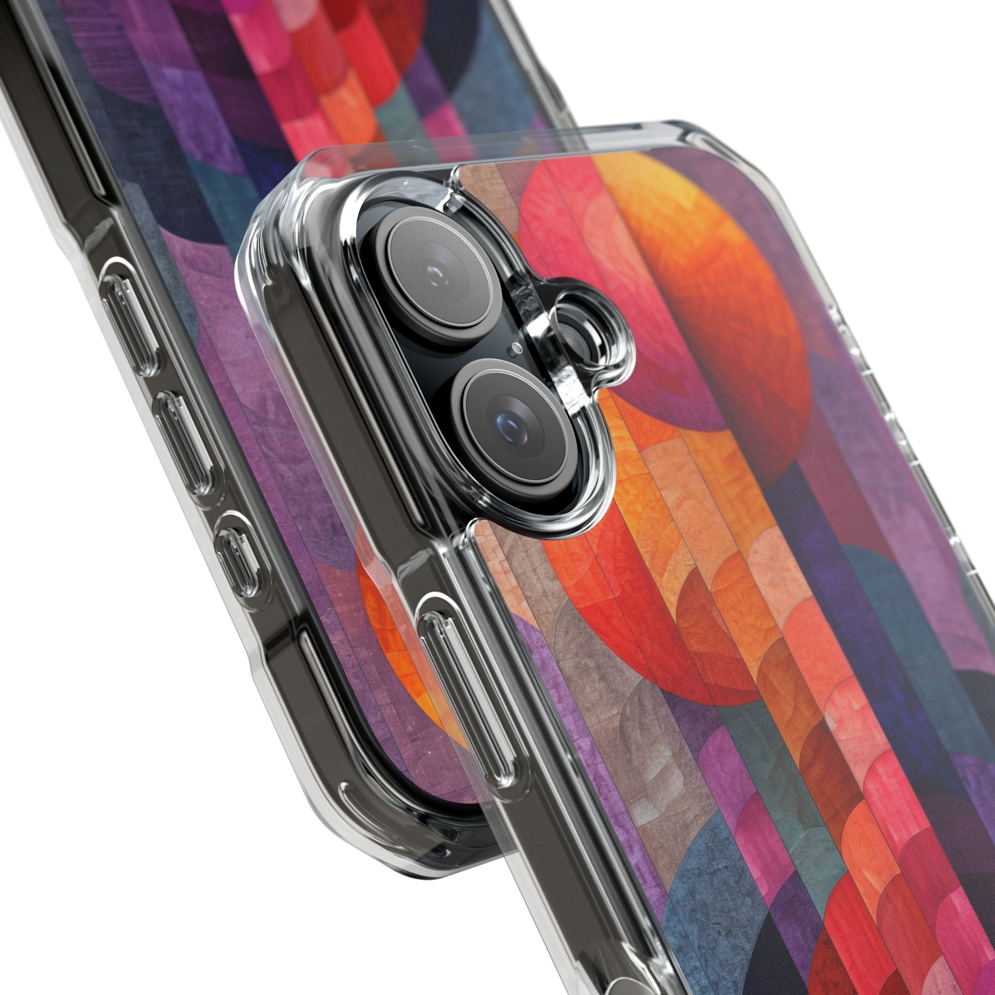 Purple Orange Abstract - Clear Impact iPhone 16 Phone Case