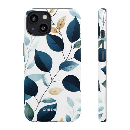 Navy Leaf Veins iPhone 13 Case - Tough