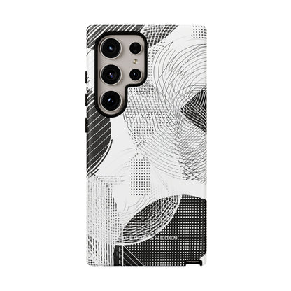 Geometric Monochrome Flow Samsung S24 - Tough Phone Case