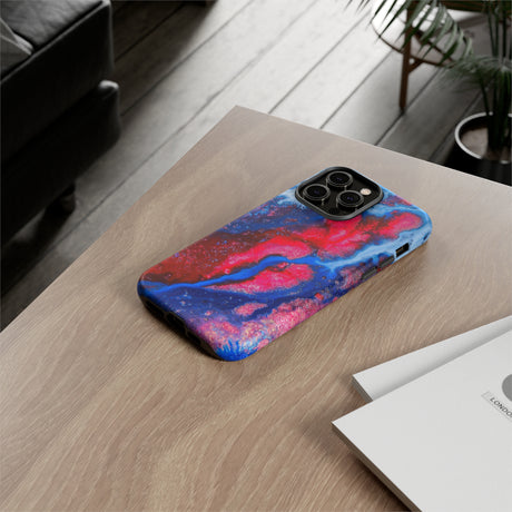 Red n Blue Ink Art iPhone Case (Protective) Phone Case