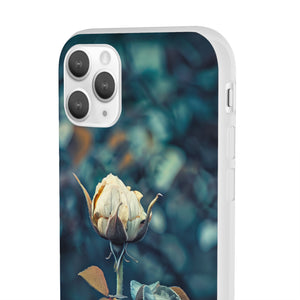 Teal Rosebud Serenade | Flexible Phone Case for iPhone