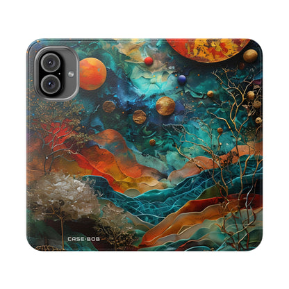 Solar Orbit Orange - iPhone 16 Plus Case - Wallet