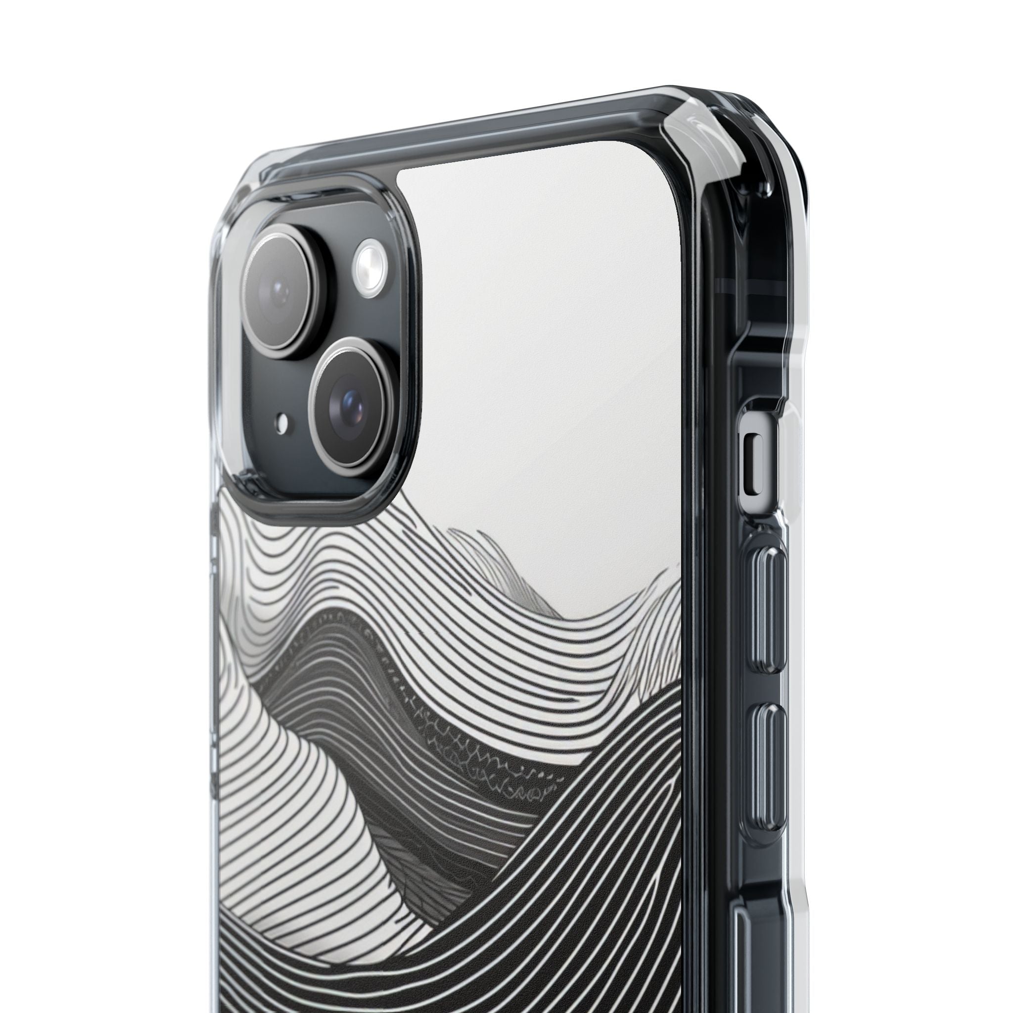 Undulating Horizon Waves iPhone 15 - Clear Impact Phone Case