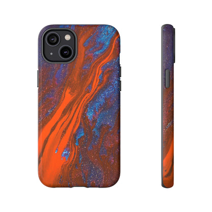 Orange Spikes Ink Art iPhone Case (Protective) iPhone 14 Plus Matte Phone Case