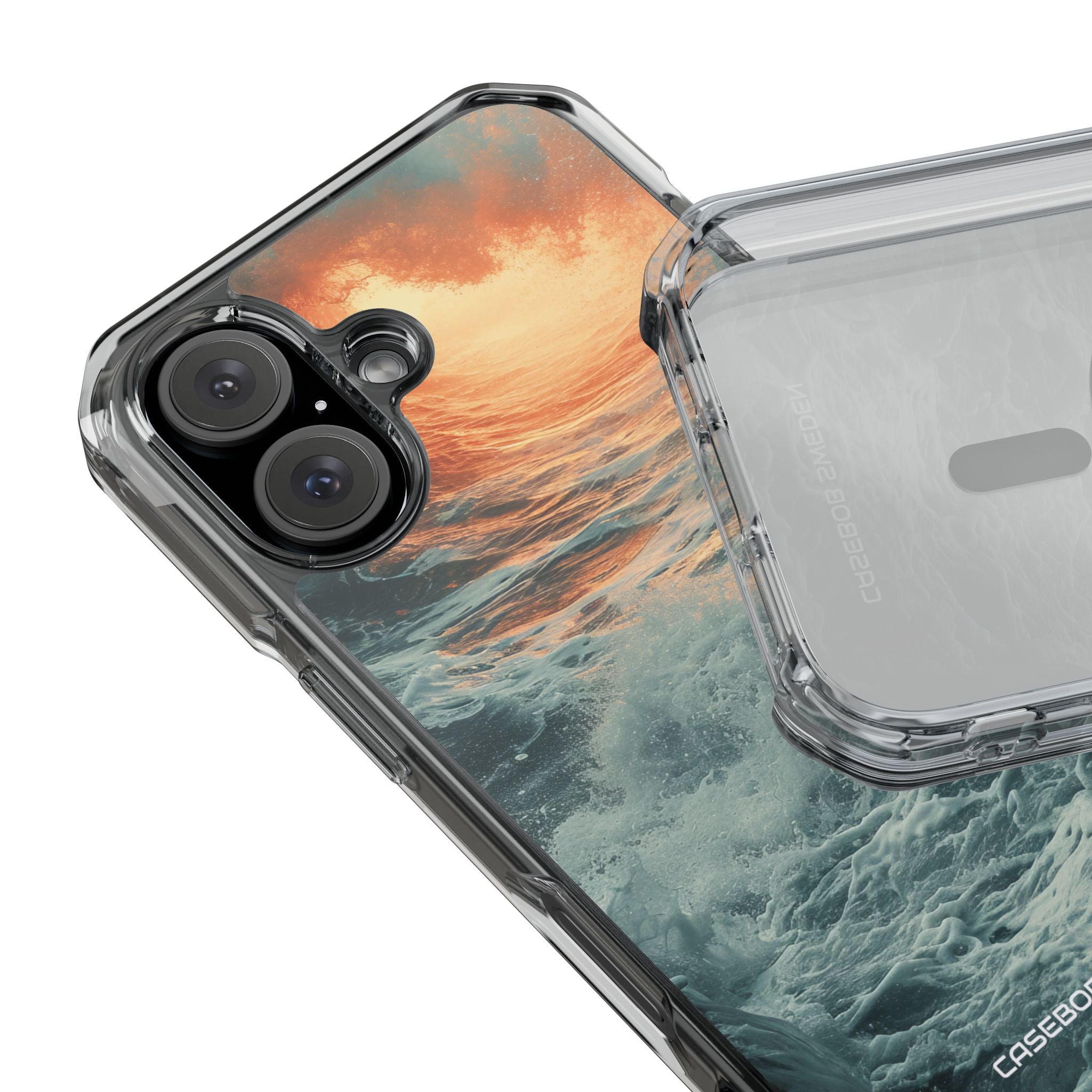 Fiery Wave Power - Clear Impact iPhone 16 Phone Case