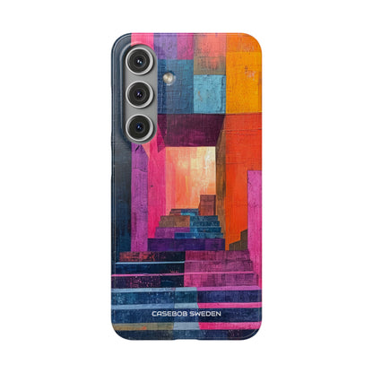 Pink Orange Geometry - Slim Samsung S24 Phone Case