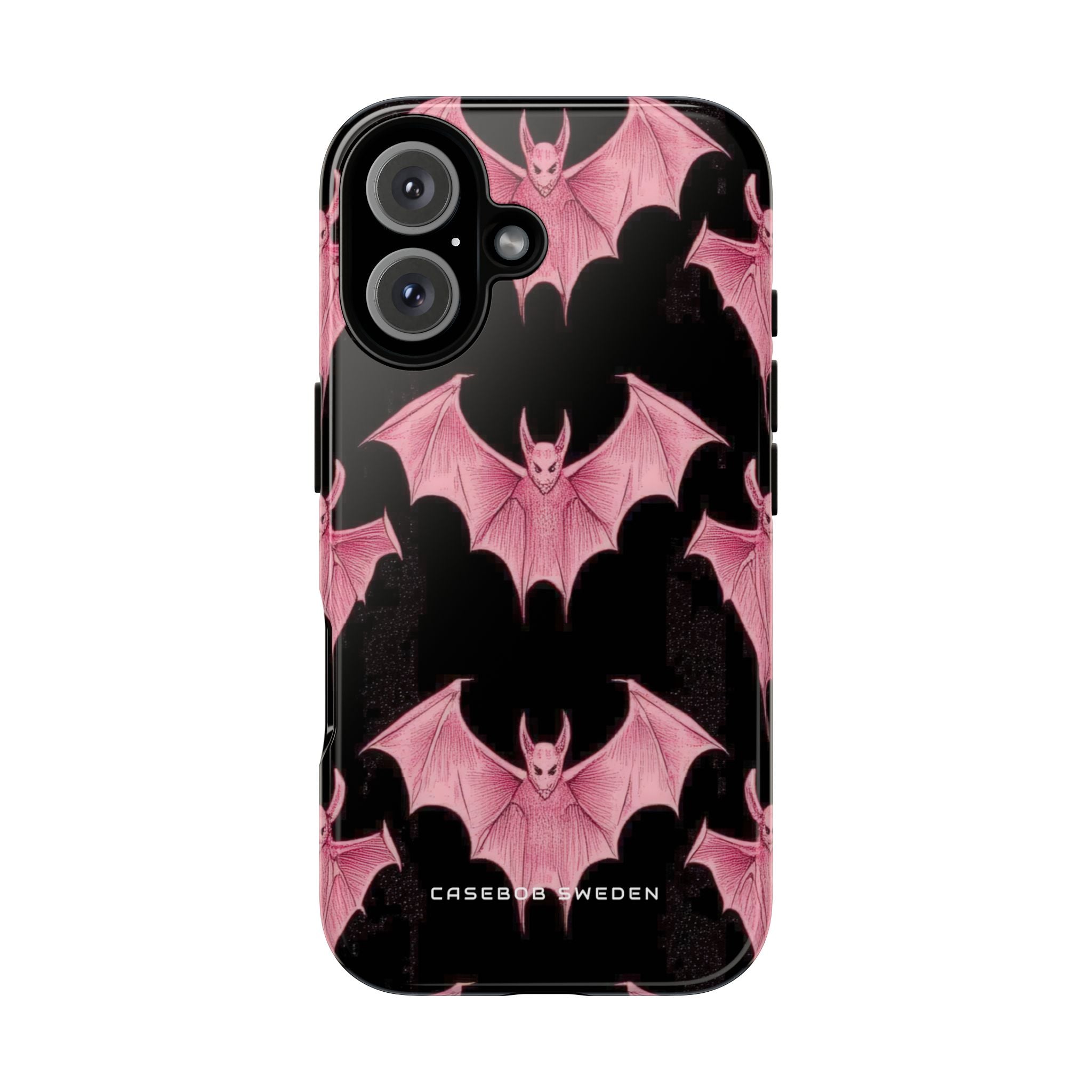 Gothic Pink Bats Aflame iPhone 16 - Robuste Handyhülle