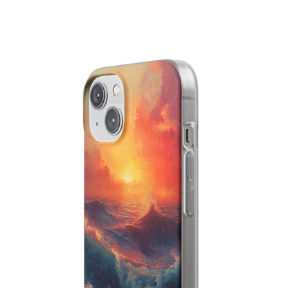 Ocean Sunset Waves - Flexi iPhone 14 Phone Case