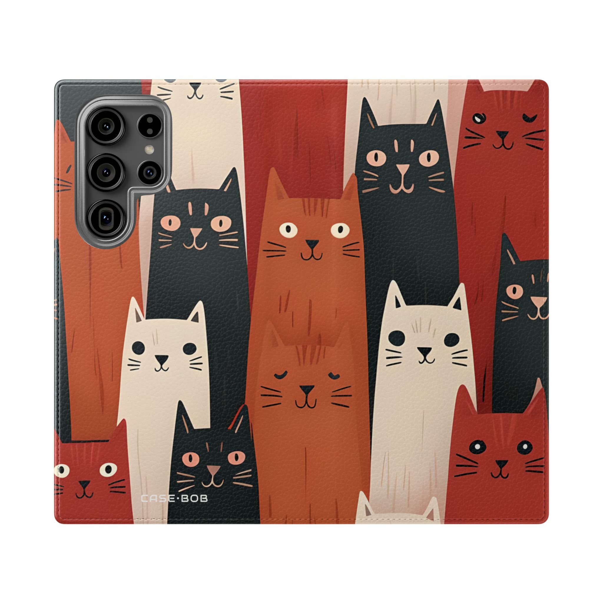 Cat Columns Orange - Samsung S23 Ultra Case - Wallet