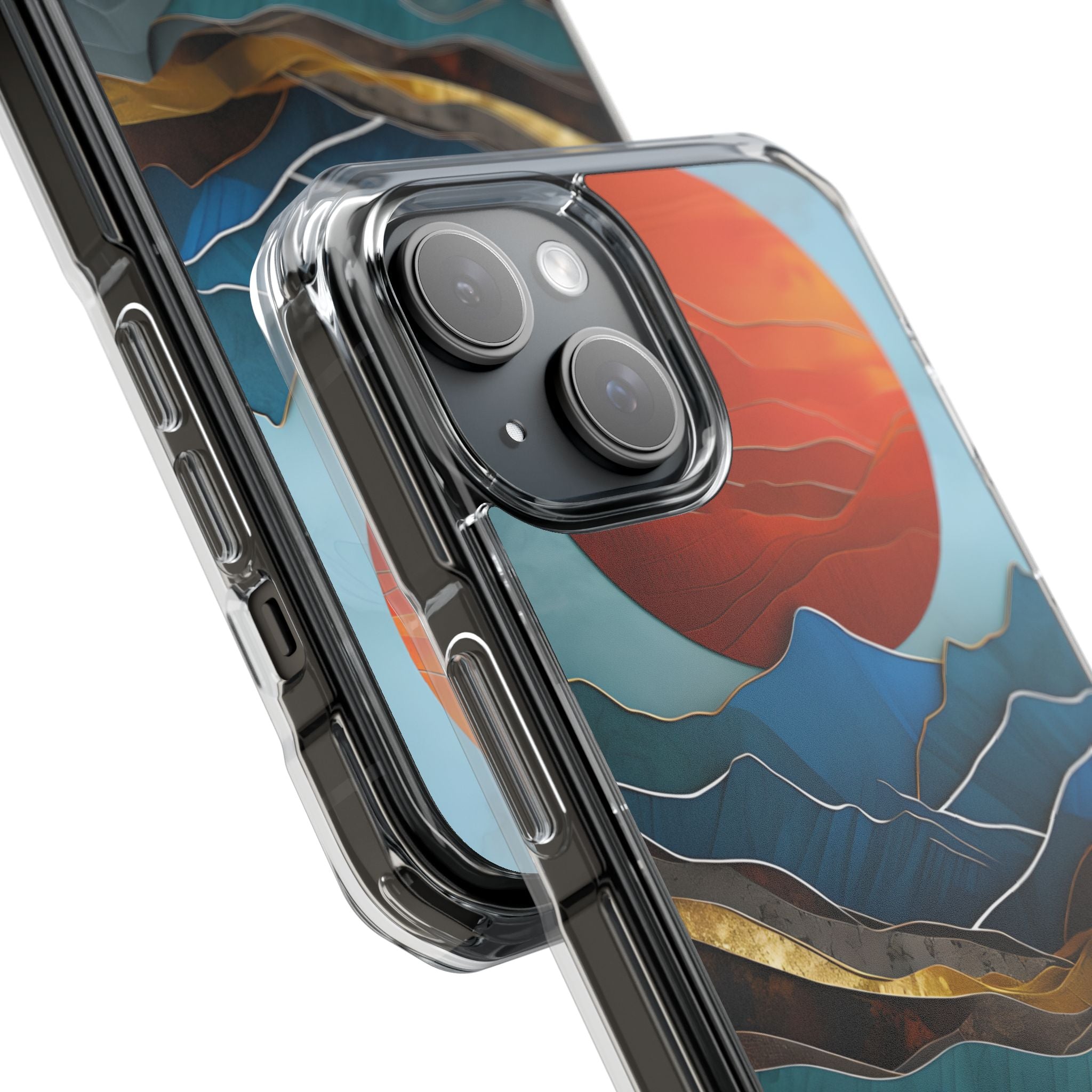 Sunset Geometry Waves iPhone Case - Impact