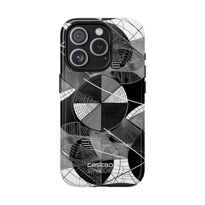Labirinto a Cerchio Monocromatico iPhone 15 - Tough+