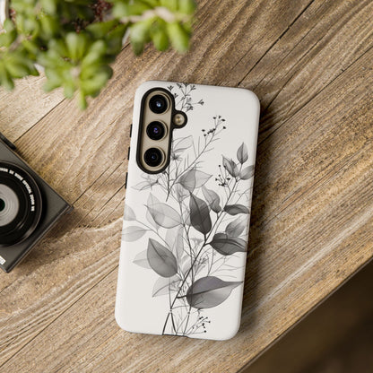 Botanical Elegance in Monochrome - For Samsung S24