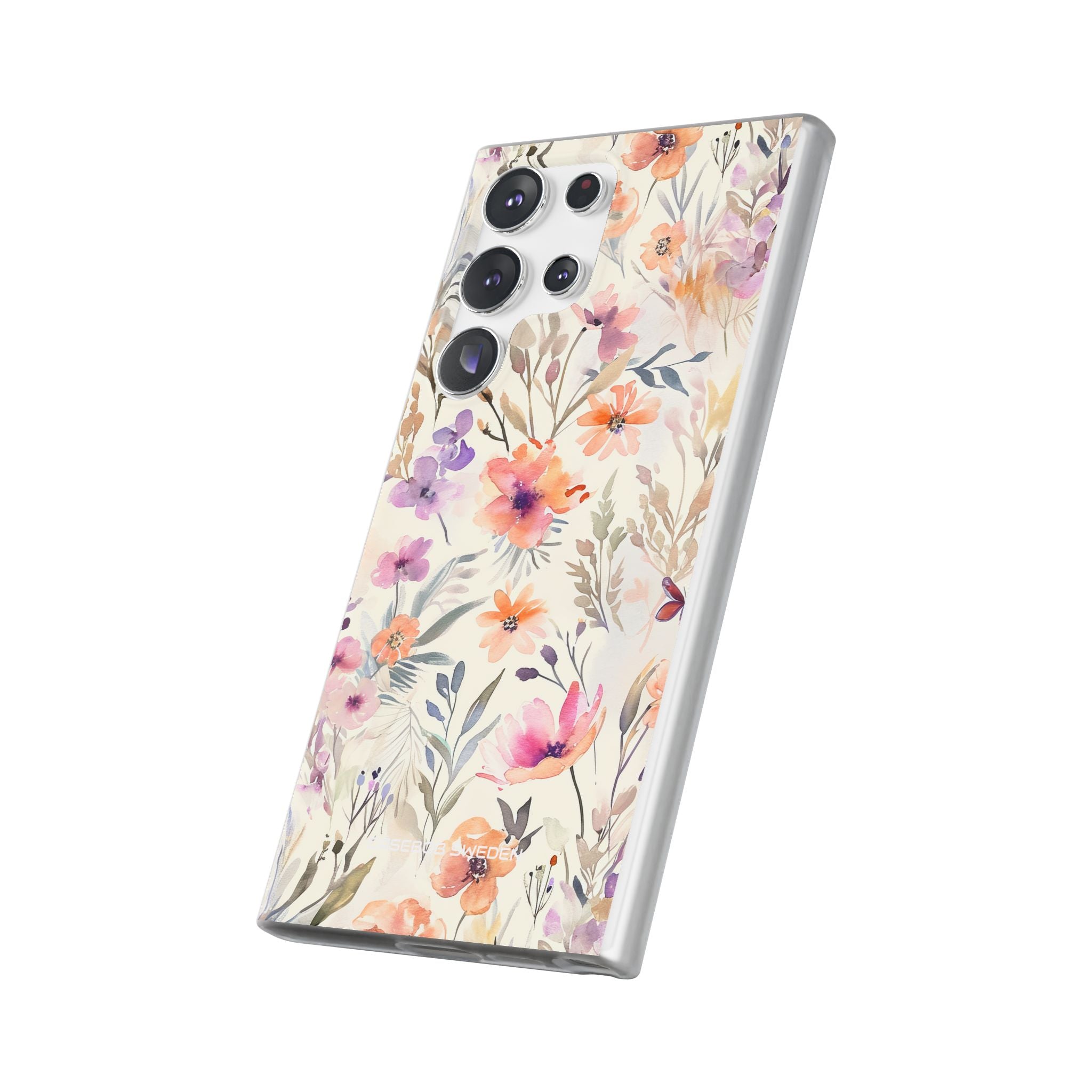 Soft Pink Floral Watercolor Design - Flexi Samsung S23 Phone Case