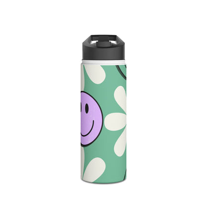 Smiley Daisy Glow - Stainless Steel Water Bottle